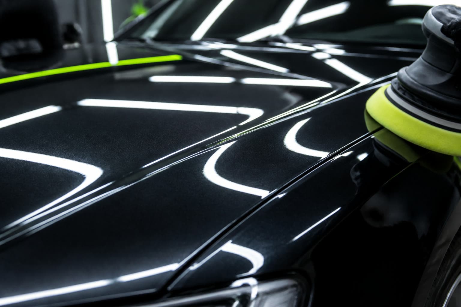 Two stage paint correction removing deeper defects